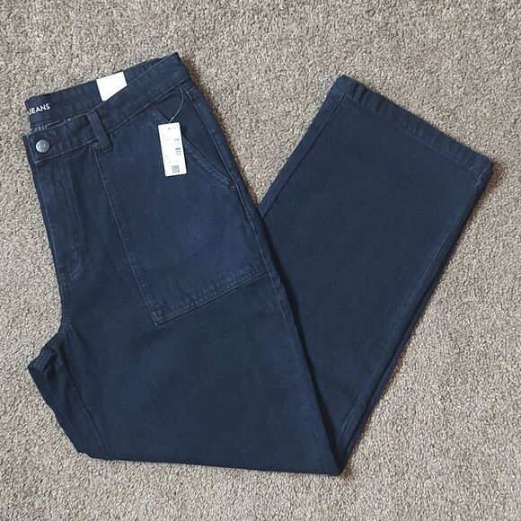 New With Tags Reitmans Size 32 Straight Leg Mid-Rise Utility Dark Denim‎ Jeans - Picture 7 of 16